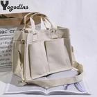 Брендовая холщовая женская сумка-тоут, повседневные сумки через плечо для женщин, простая дизайнерская Холщовая Сумка на плечо, маленькая Большая вместительная сумка-тоут