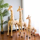Игрушка плюшевая в виде жирафа 35-140 см 1 шт., милая Реалистичная кукла-животное, мягкая набивная подушка для детской комнаты, украшение, подарок