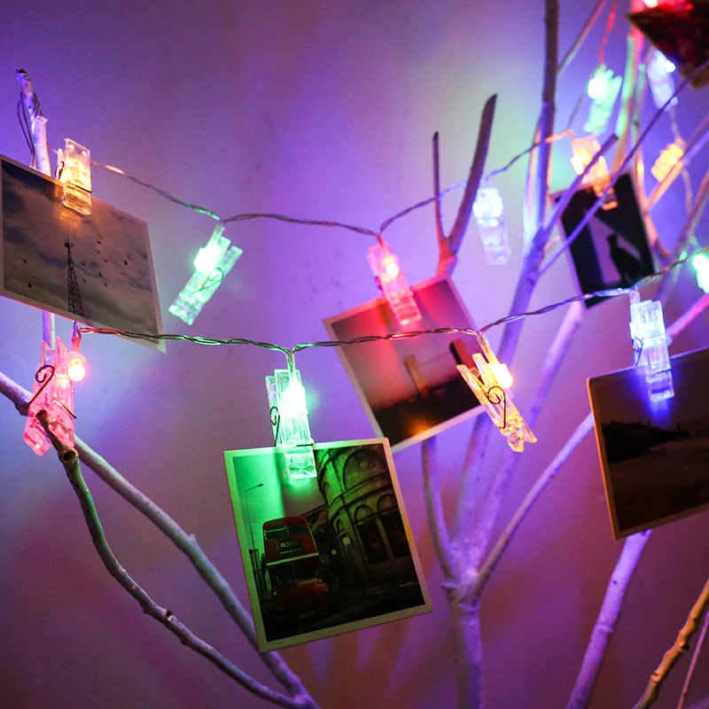 

20 Led Clip Light Led Wedding Ramadan Decoration Battery Light Indoor and Outdoor Fairy Garden Christmas Lights Guirnalda Luces