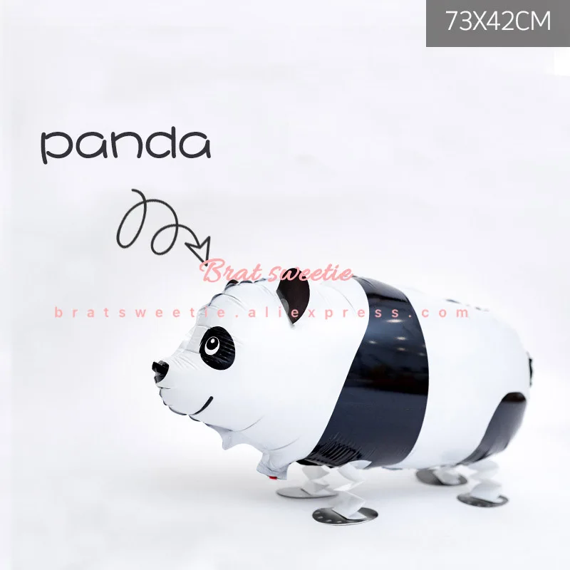 walking panda Вечерние шары с пандой на день рождения, декорированные пандой, фольгированные шары, латексные шары, баннер для детского душа, украшения для дня рождения - Цвет: walking panda