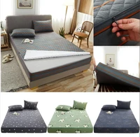 printing quilted cotton mattress cover with zipper bedspread mattress cover soft king queen tatami bed dust cover customizable