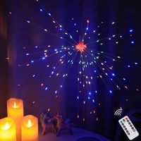 firework lamp led fairy copper wire lantern lights string star light waterproof romantic decor hanging lamp with remote control
