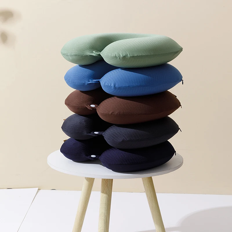 

Memory Foam Ice Silk Neck Pillow Solid Soft U-Shaped Pillow Car Airplane Travel Nap Relax Cool Sleeping Bedding Cervical Care