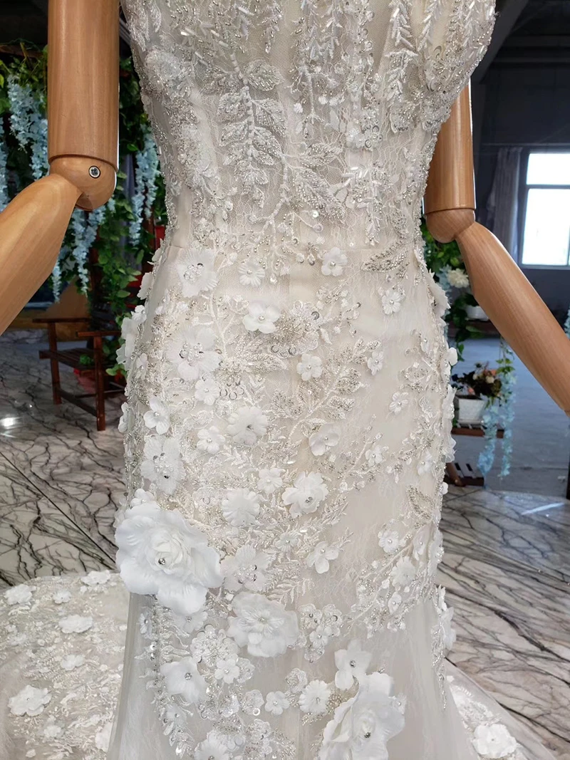 Свадебное платье в стиле бохо BGW 21427ht кружевное свадебное с круглым вырезом