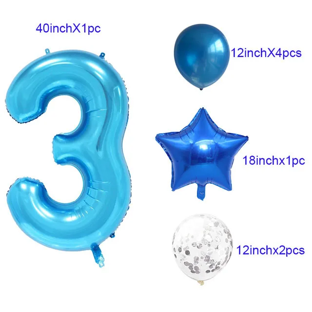 Воздушные шары для дня рождения мальчика украшения детский первый/2-й день