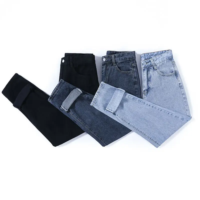 

Woman Jeans Pants Black High Waist Loose Harlan Women