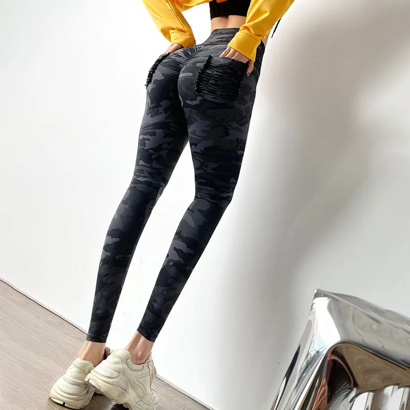 

NORMOV Leggings Women Fitness Camouflage Printed Pockets Booty Lifting Leggins Workout High Waist Push Up Leggings Feminina
