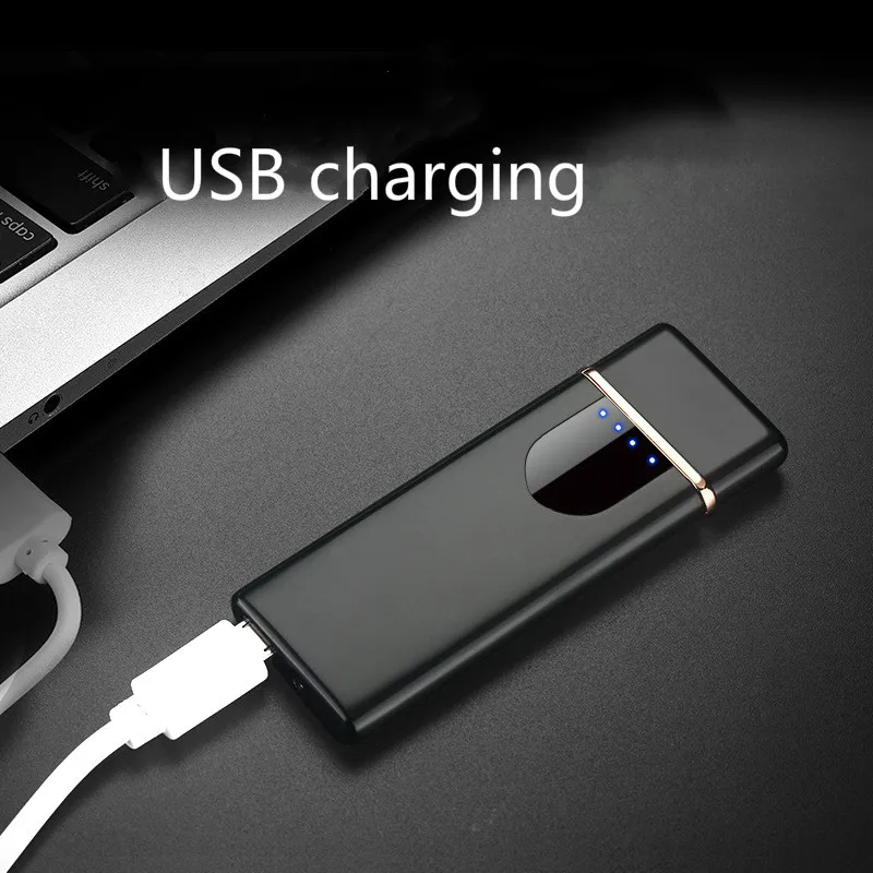 Новая сенсорная зажигалка, зажигалка, USB Зажигалка, ветрозащитная, беспламенная, перезаряжаемая, Электронная зажигалка для курения