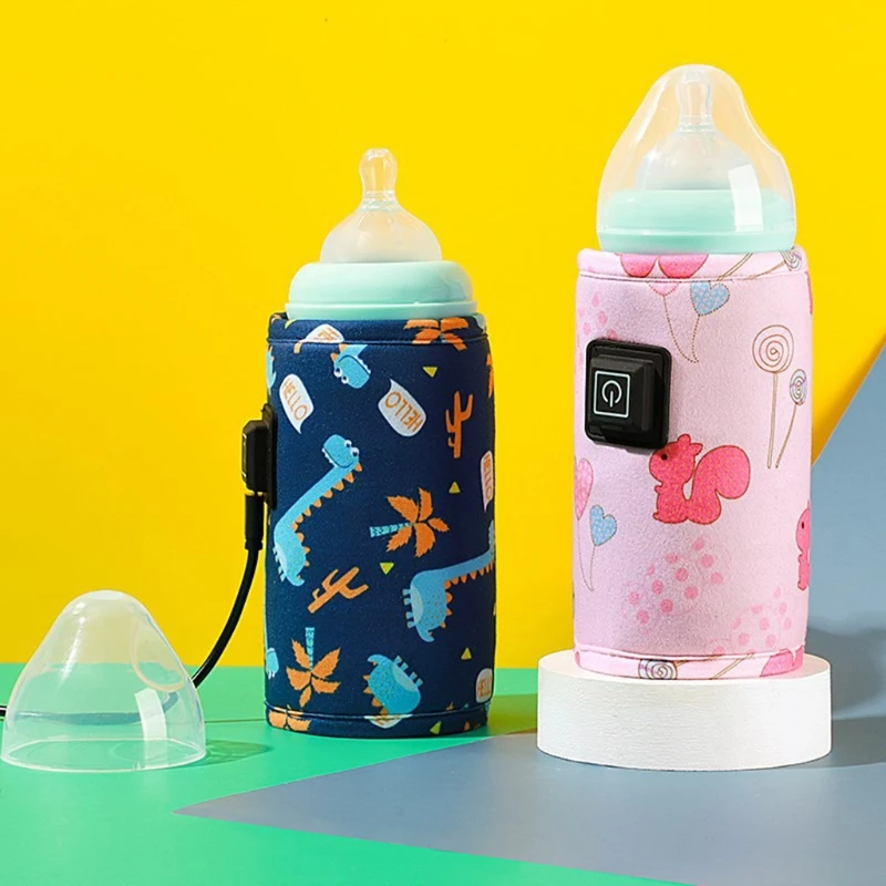Calentador de biberones portátil con USB, calentador de leche de viaje, cubierta calefactable para botella de alimentación infantil, termostato de aislamiento, calentador de alimentos