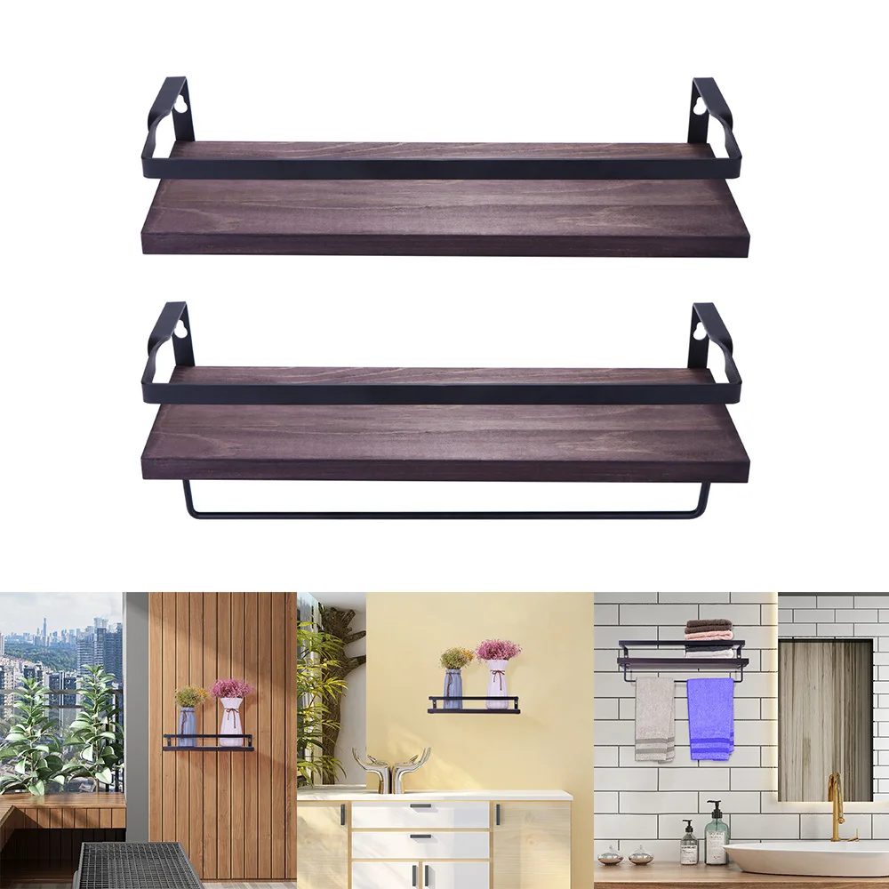Настенный деревянный кронштейн для ванной комнаты с плавающими краями |