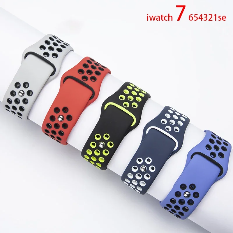 

Strap For Apple watch band 44mm 42mm 40mm 45mm 41mm samrt watch accessories silicone wist bracelet iwatch 7 6 5 4 3 SE watchband