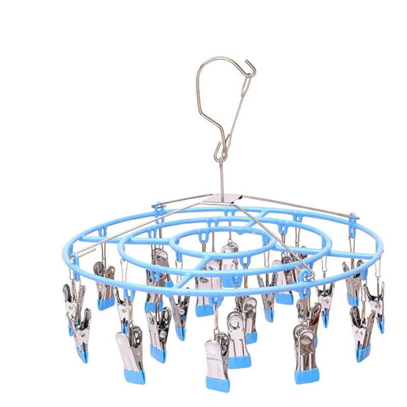 

15/18/24 Clips Portable Clothes Pins Wardrobe Storage Clothes Folder Non-slip Underwear Drying Rack Windproof Socks Hanger Kids