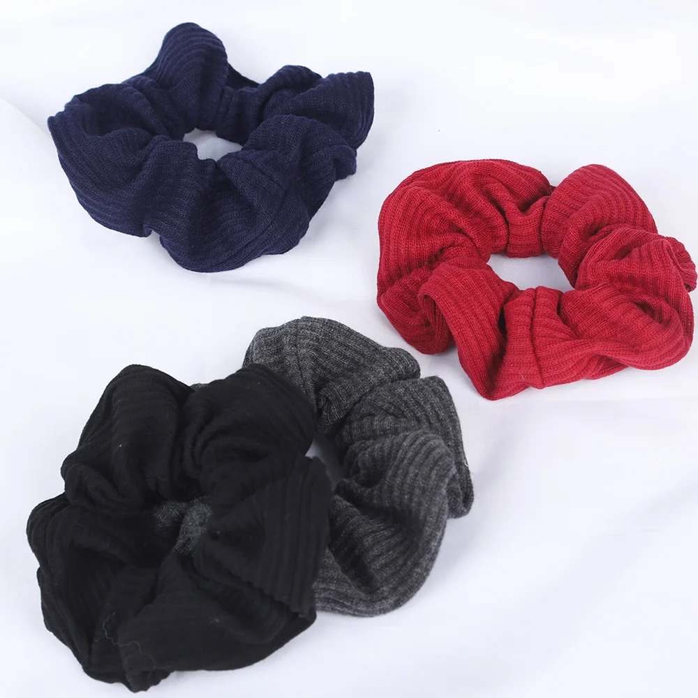

Fashion Thick Knitted Fabric Scrunchies Elastic Hair Bands Women Girls Ponytail Holder Hair Ties Ropes Winter Hair Accessories