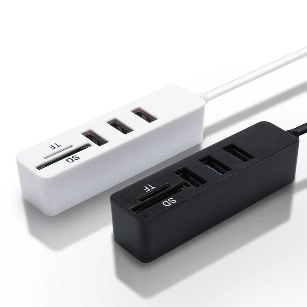 PCER usb хаб 2 0 мульти USB Высокоскоростной разветвитель 3Hab устройство для чтения карт