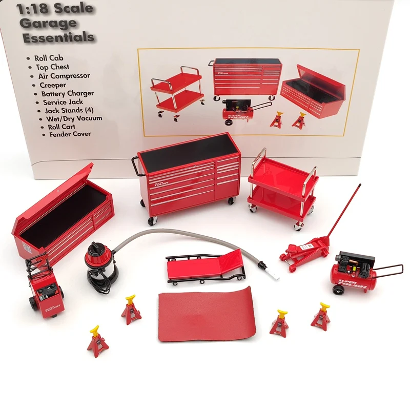

1:18 SCALE GARAGE SERIES ESSENTIALS 10 PIECES SET NEW RED Models Gift Toys Collection