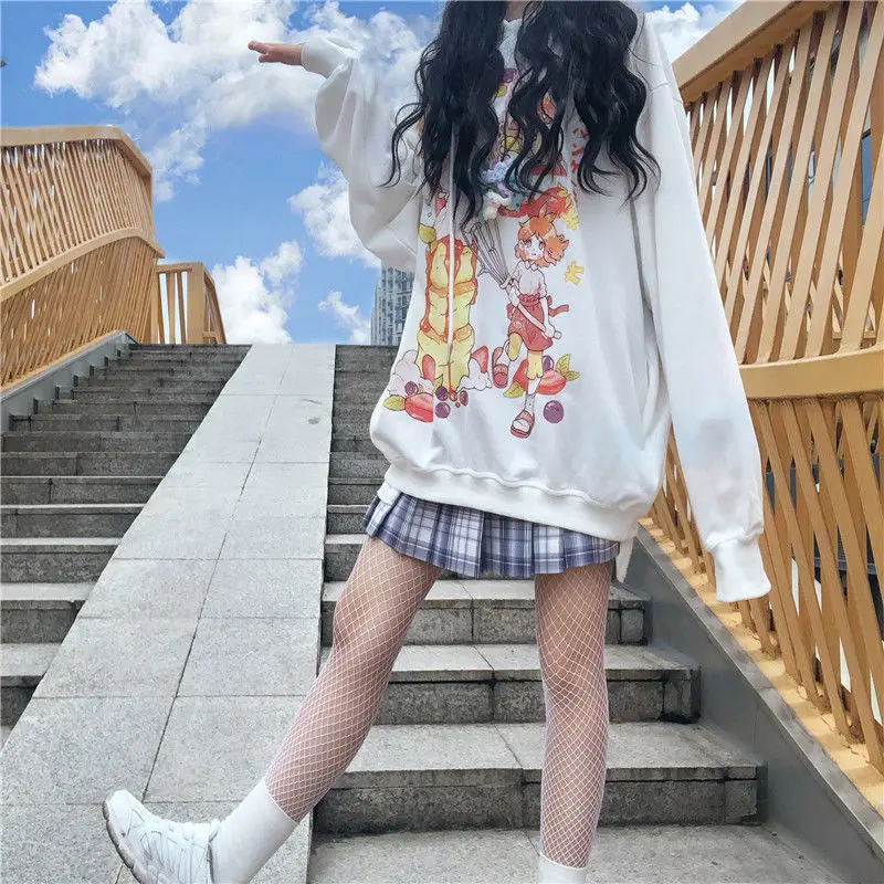 Толстовка Женская Весенняя уличная с принтом в Корейском стиле | одежда