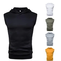 mens muscle hoodie tank tops sleeveless bodybuilding gym workout fitness shirts vest masculina tops mens clothing
