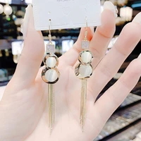 exaggerated korean style long tassel earrings fashion temperament pendant high quality vintage trend earrings wholesale