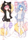 Чехол с рисунком аниме Re Zero Start Life in other Rem Ram Cat Cosplay Подушка Dakimakura чехол обнимающая подушка для тела Чехол