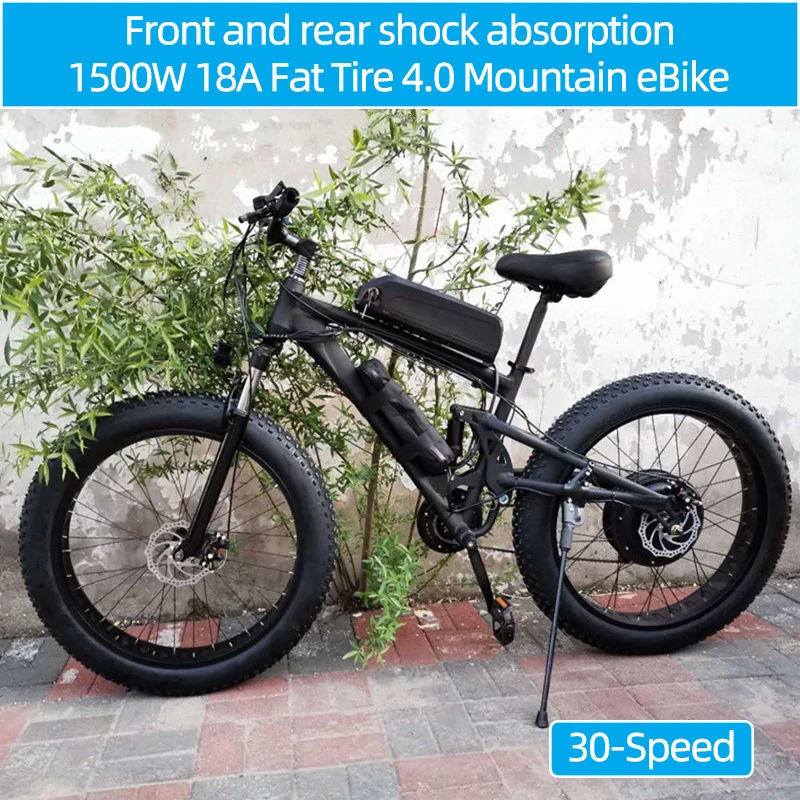 Электрический скутер-велосипед 21/27/30 скоростей 1500W с широкой покрышкой 4.0 для взрослых, снегоход бесплатная доставка