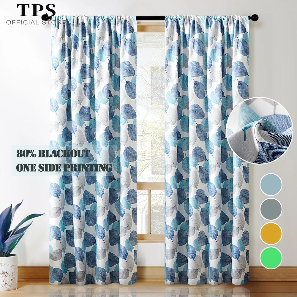 

TPS Blackout Curtains for the Living Room Leaves Printed Curtains for the Room Modern Window Treatments Bedroom Kitchen Drapes