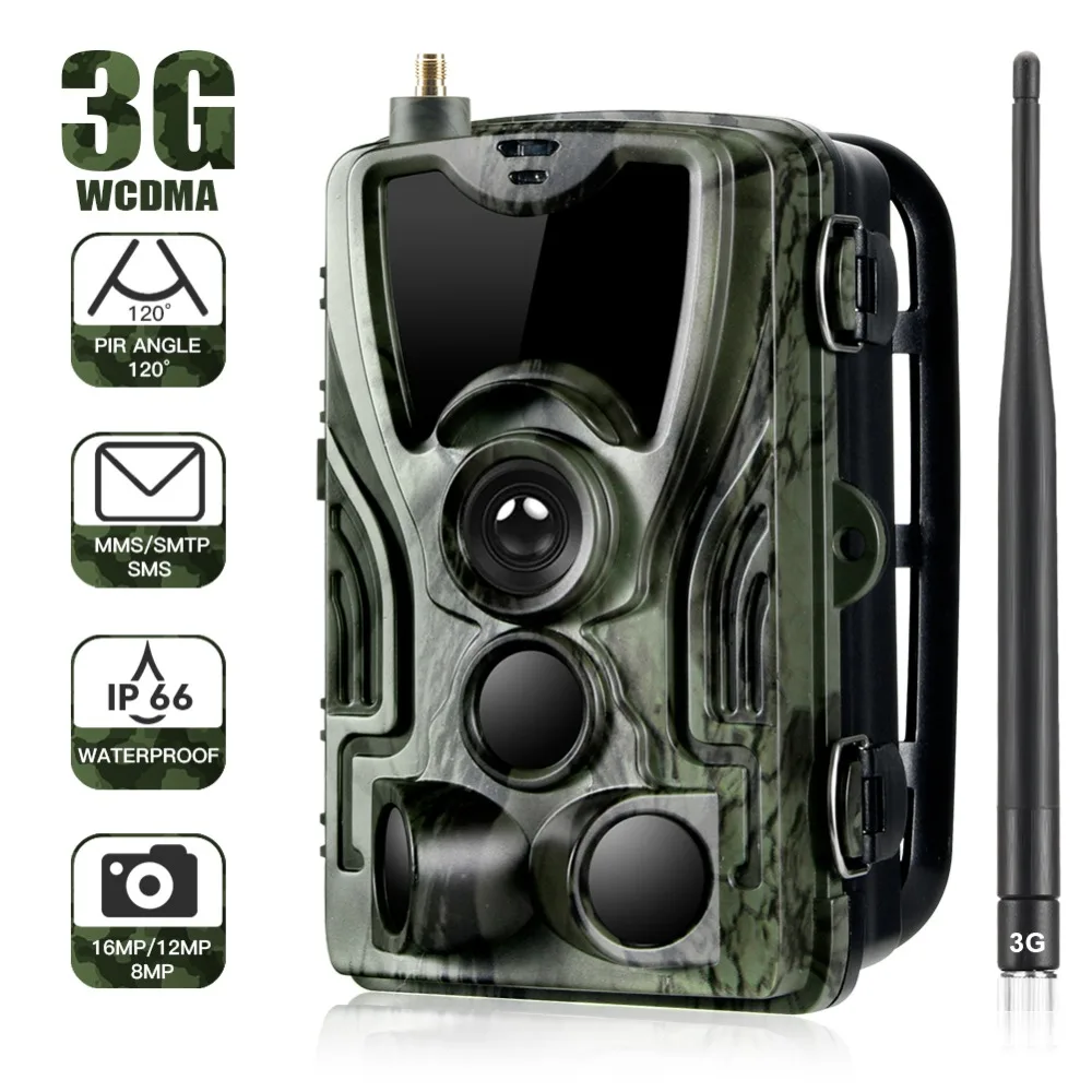 

New 2021 Hc-801G 3G Hunting Hd Camera 16Mp Trail Camera Sms/mms/smtp Ip66 Photo Traps 0.3S Trigger Time 940Nm Leds Wild Cameras