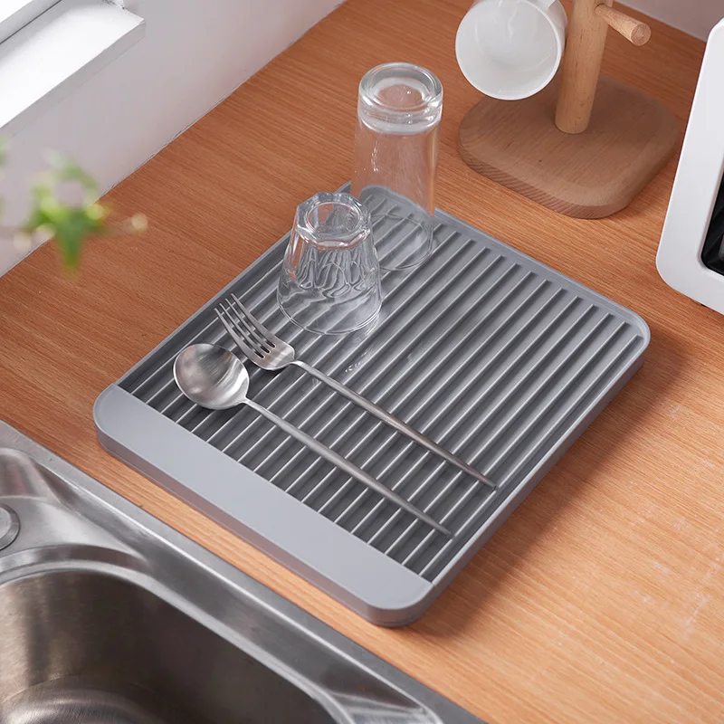 

New kitchen tools Tableware Drain Trays with Water Absorption Diatom Mud Simple Fruit Cups Filter Tray Non-slip Storage Tray