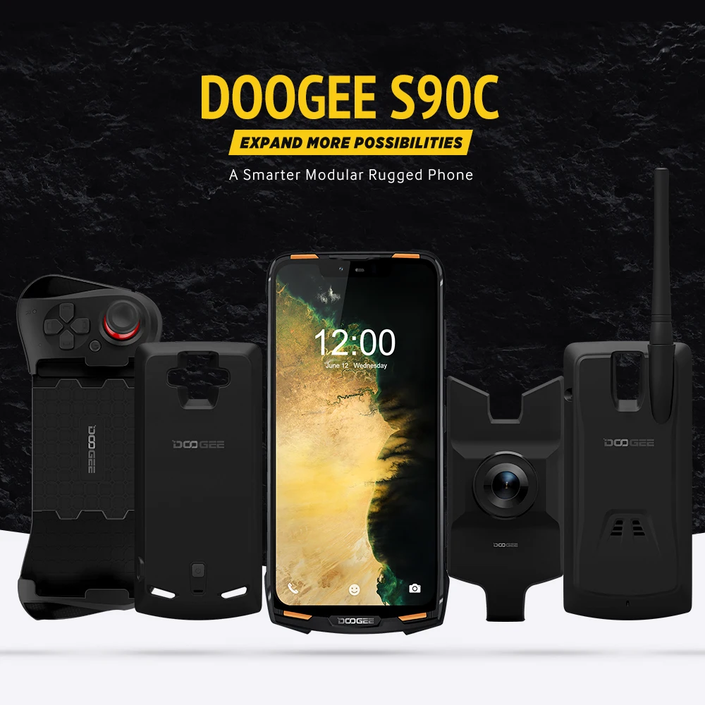 DOOGEE S90C IP68 модульный прочный мобильный телефон 6 18 дюймов дисплей Helio P70
