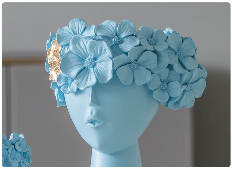 Nordic Creative Human Head Vase Sundries Storage Box Decorative Resin Vase Garden Sculpture Home Model Room Decoration Ornaments