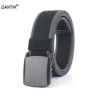 cantik unisex simple design plastic automatic buckle belts quality elastic force nylon belt men clothing accessories cbca211