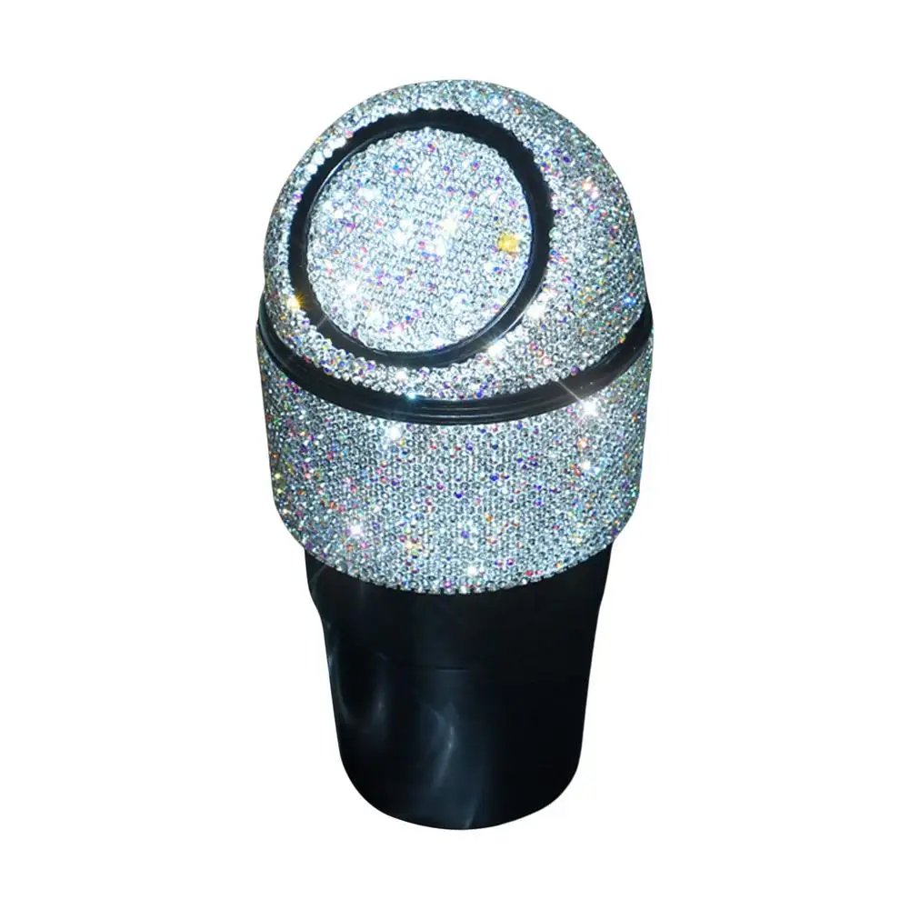 

Rhinestone Auto Garbage Can Leak-Proof Bling Car Organizer Mini Trash Bin With Lid For Cars Homes Offices Kitchens Bedroom