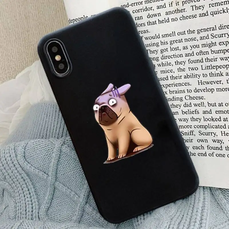

A Lovely Dog Phone Case Black Silicone Cover For Iphone 6 7 8 11 12 Plus XR X XS SE2020 11/12PRO Max Cases