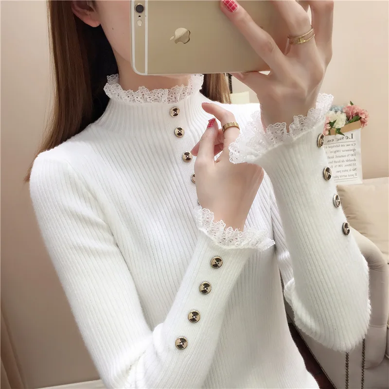 Верхняя одежда для женщин Осень-зима 2020 новый кружевной свитер с длинным рукавом