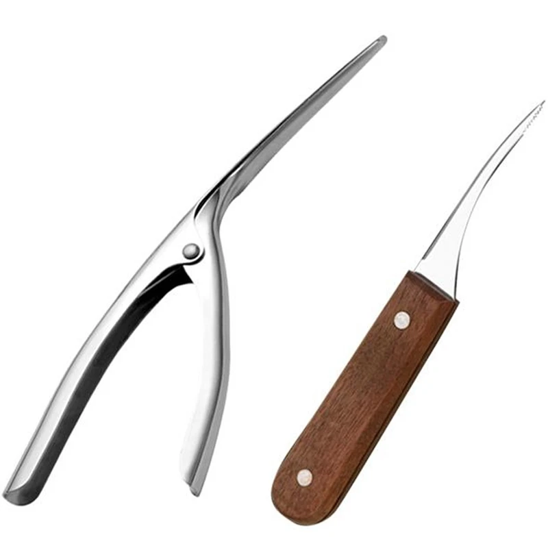 

2PCS Stainless Steel Shrimp Peeler Shrimp Deveiner Shrimp Opener to Shrimp Thread Knife Shrimp Cleaners Kitchen Supplies