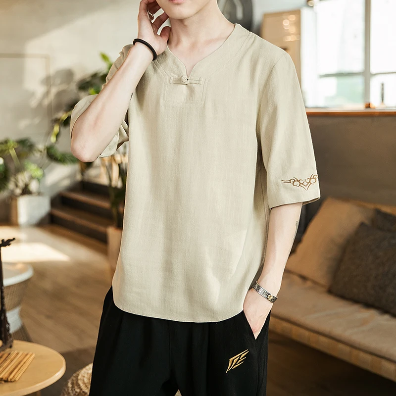 Китайская мужская футболка свободная однотонная креативная смешная большого