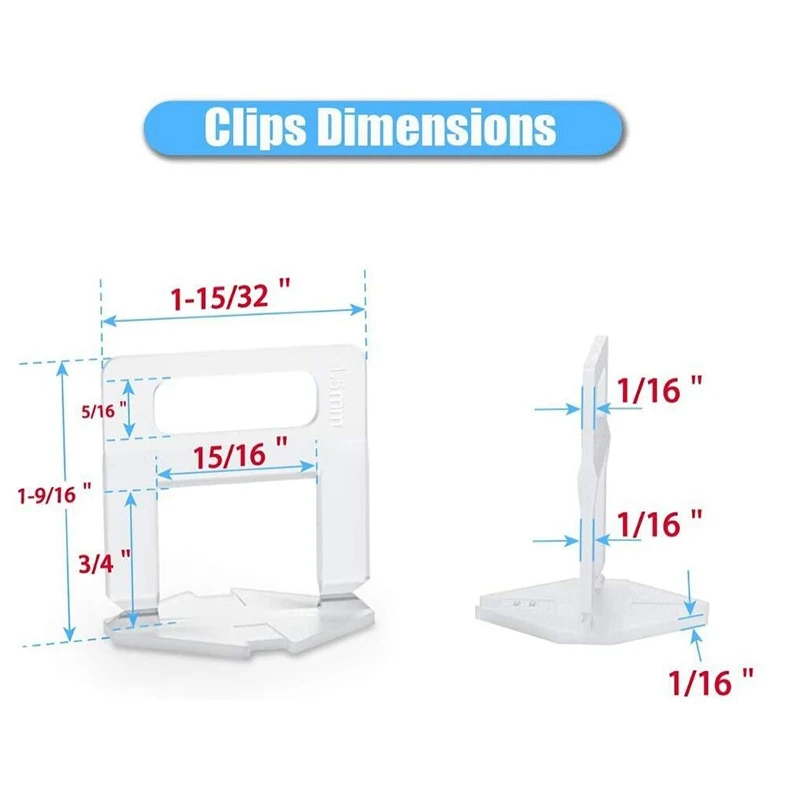 200PCS Tile System Clips 1/16 Inch Leveler Spacers More Flexible Combination For Leveling Installation | Инструменты