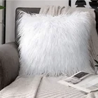Роскошный белыйрозовый чехол для подушки из искусственного меха 45x45 см, Декоративные Чехлы для диванов, домашний декор, наволочка, Чехол 45x45 для гостиной