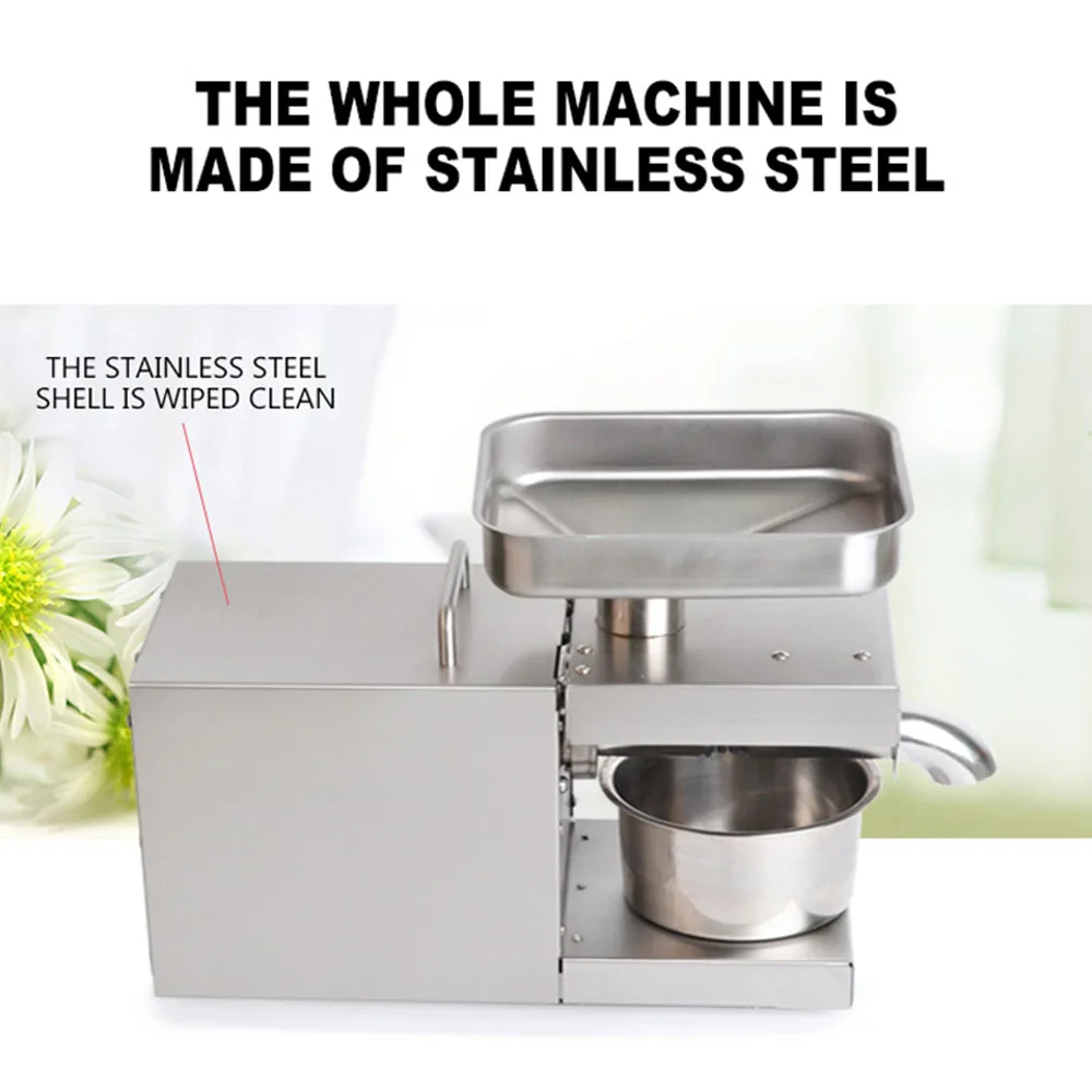 Household Electric Oil Presser Commercial Stainless Steel Oill Pressing Machine Small Automatic Cold and Hot Press | Бытовая техника