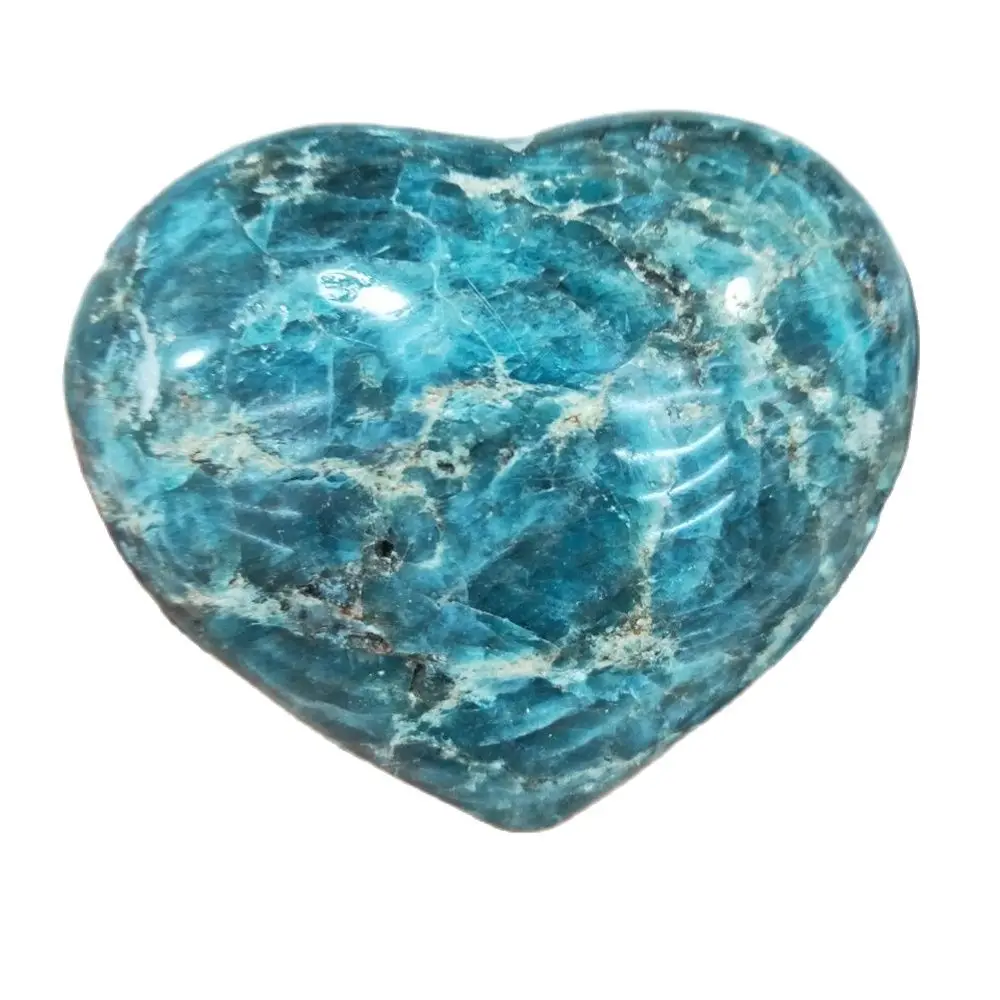 

1pc Natural Blue apatite polycrystalline stone crystal heart decoration chakra spiritual healing crystals