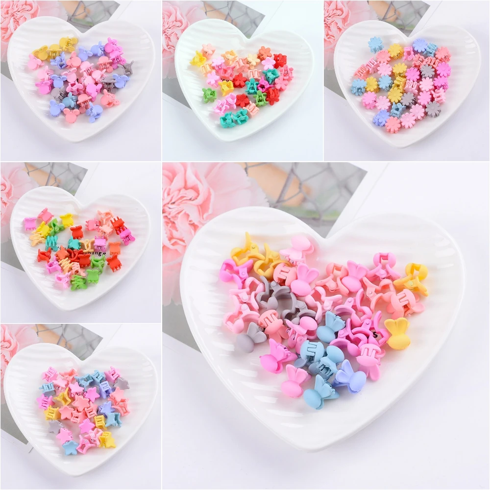 

20 Pcs/Set Girls Cute Colorful Flower Star Mickey Rabbit Small Hair Claw Kids Sweet Hairpins Hair Clips Fashion Hair Accessories