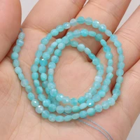 fine natural stone amazonites beads flat round loose spacer bead for jewelry making charm bracelet necklace accessories
