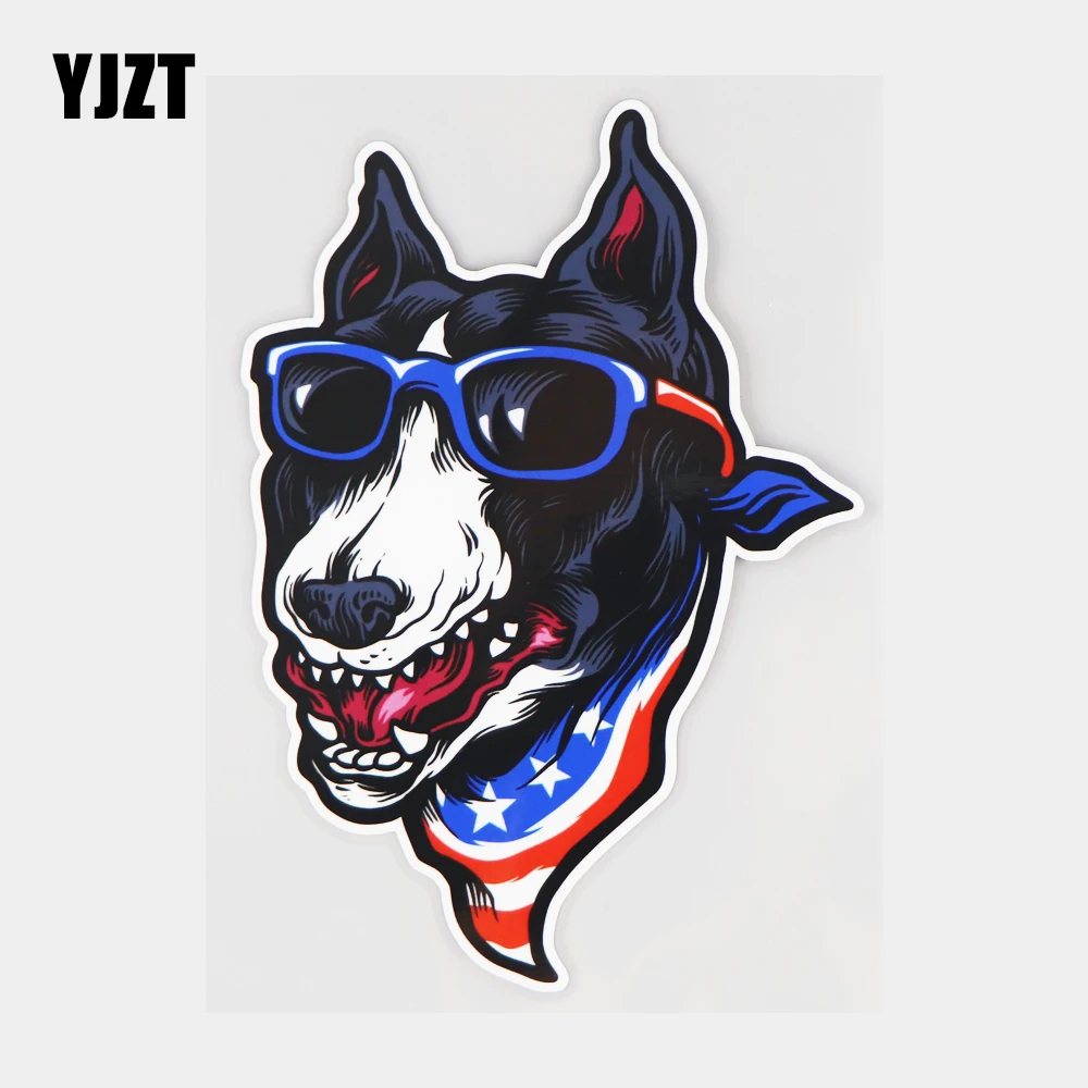 YJZT 12 6 × 18 2 см модные Мультяшные автомобильные наклейки American Bull Terrier декоративные