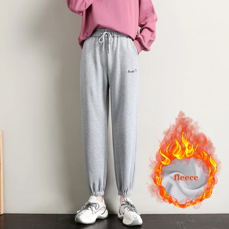 

New Autumn and Winter Harem Lovers Plus Pants All-match Fashional Joggers Gray or Black Sports Pants Side Pocket Streetwear