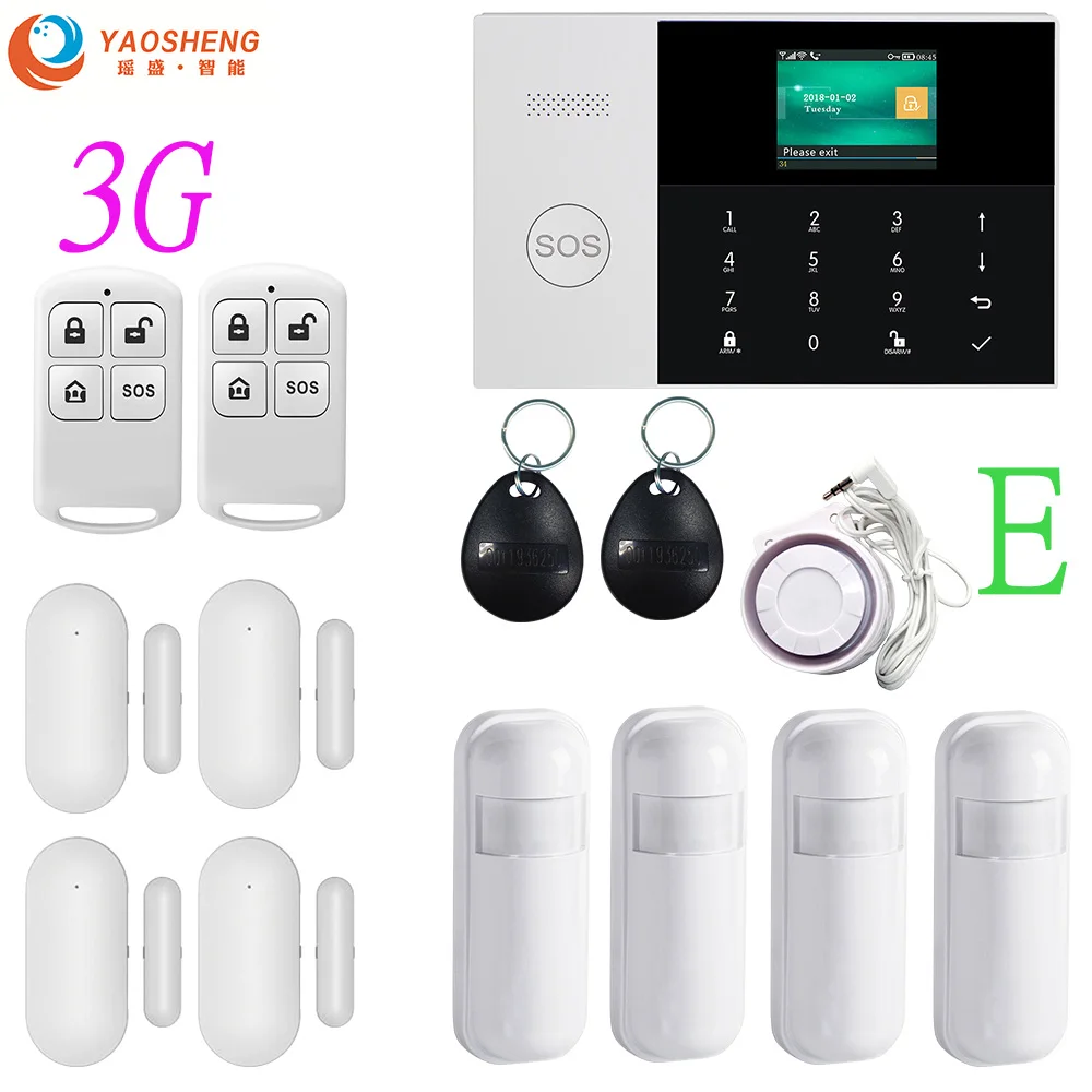 YS-023-PG-105-3G-E 3g Беспроводной Wi-Fi SIM GPRS SMS смарт-пульт дистанционного управления APP Top Home/Factory/House охранная сигнализация хост для IOS Android - Цвет: YS-023-PG-105-3G-E