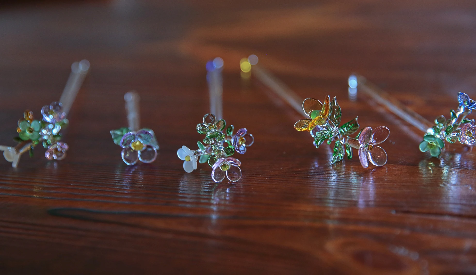 

Custom handmade glass flower bundle simple glass flower arrangement high temperature resistant stirring bar