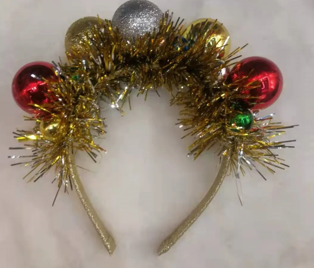 

Европейские и американские перекрестные новые рождественские шарики, оленьи разноцветные шарики для волос, фотообруч для волос для праздн...