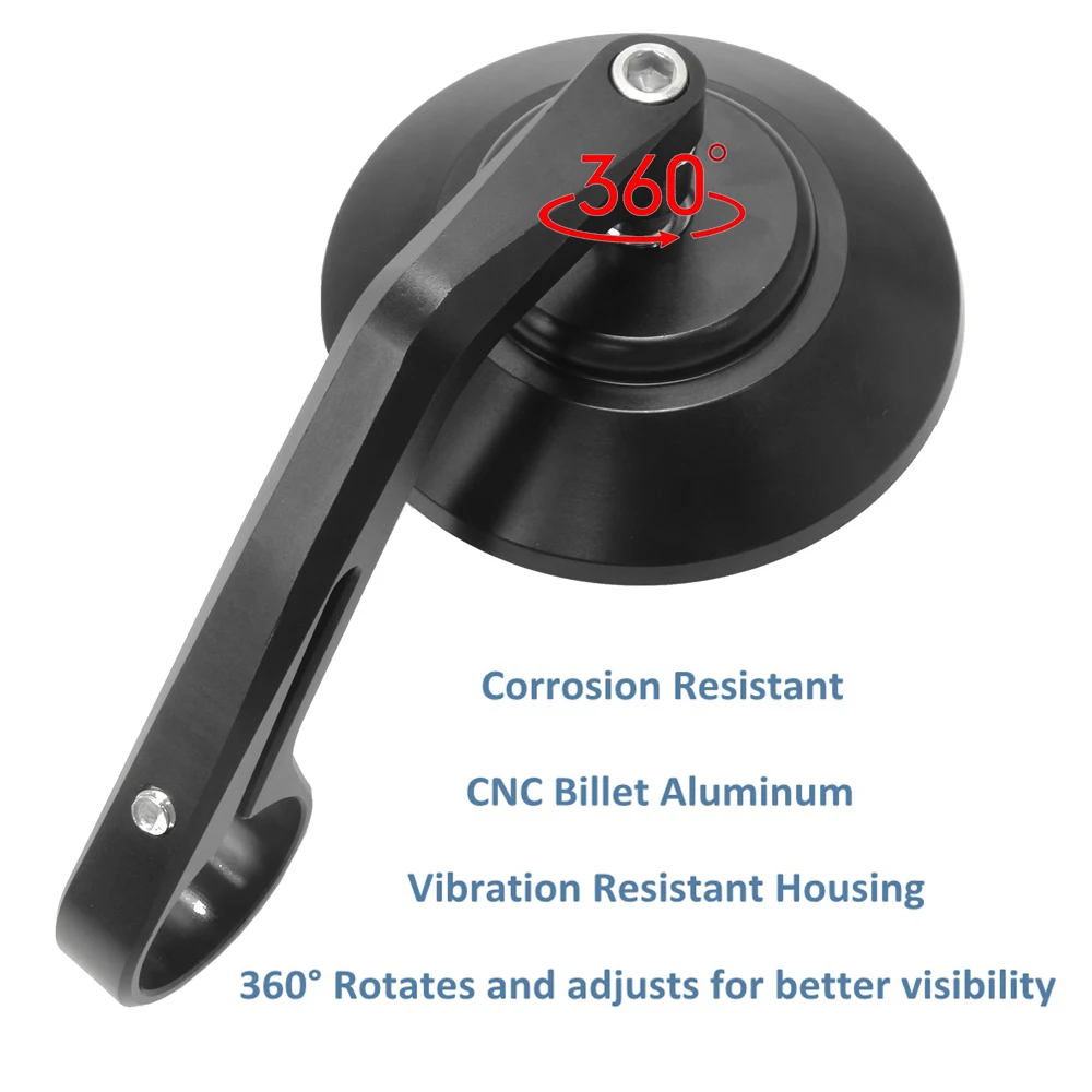 Мотоциклетное зеркало заднего вида черное 7/8 дюйма круглое CNC Cafe racer детали для