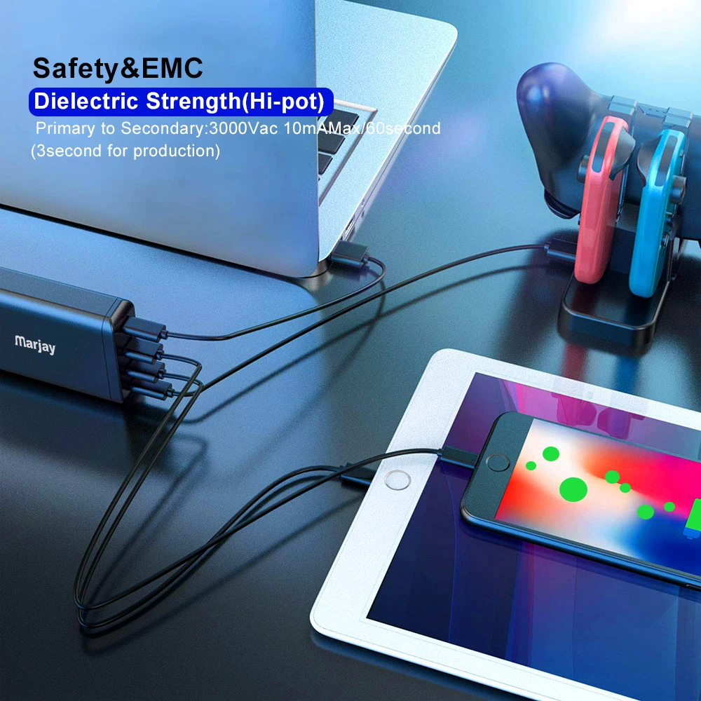 Marjay 60 Вт PD Быстрая зарядка 3 0 USB зарядное устройство для iPhone samsung Мульти iPad Macbook