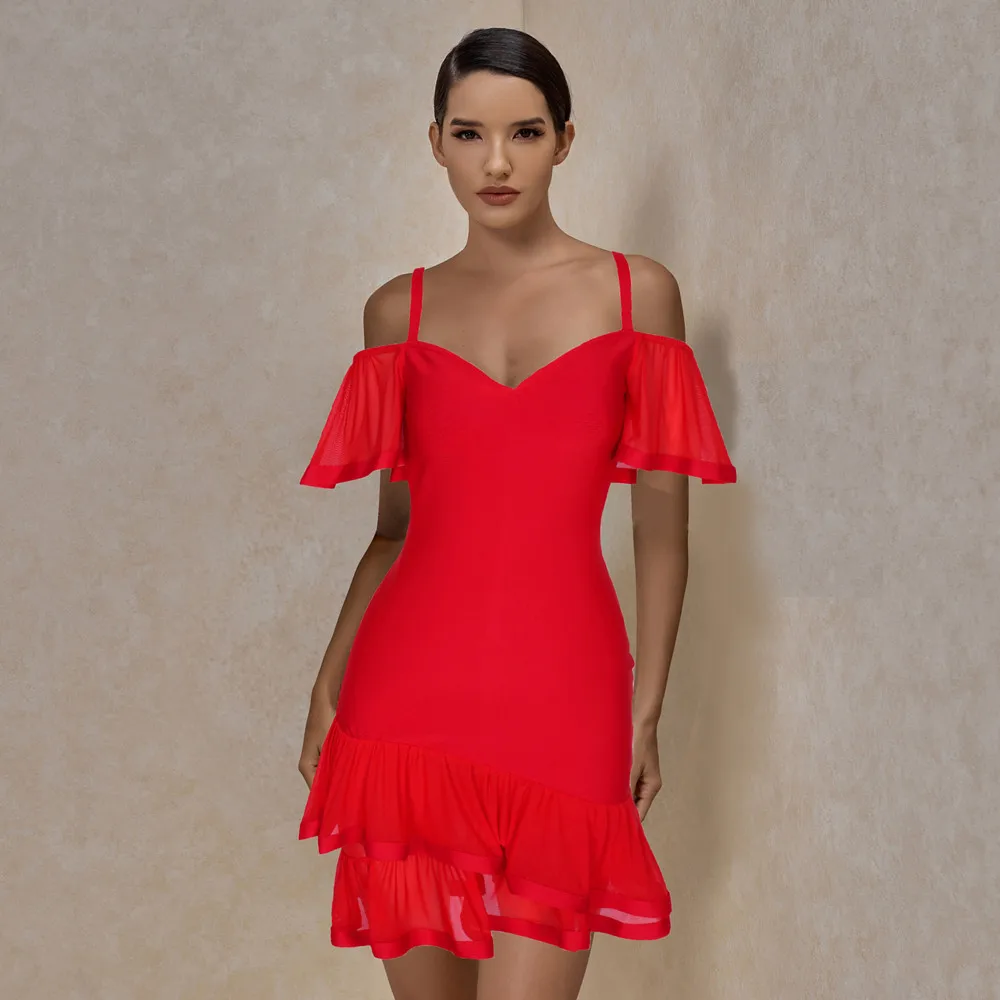 

Бандажное платье, Новое поступление 2021, красное Бандажное платье-спагетти, облегающее женское летнее сексуальное зеленое вечернее платье