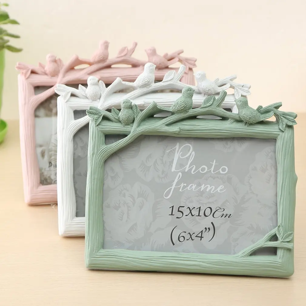 

Resin Photo Frame Retro Birds Branches 5 Or 6 Inch Creative Home Decor Gift Horizontal Resin Photo Frame Desktop Decoration
